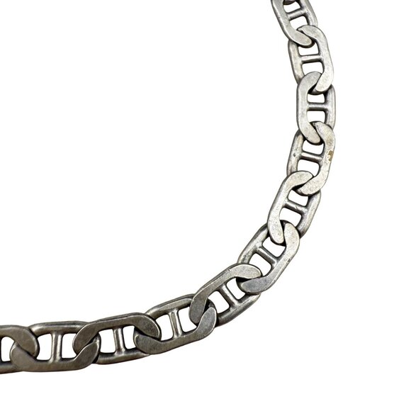 Sterling Silver Italian Chain Bracelet 925 Lobster Clasp Link Design Made In Ita - Picture 3 of 8